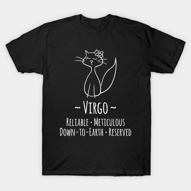 Virgo Zodiac Sign T-Shirt by HappyCatPrints